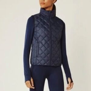 Tory Burch Sport Navy Down Vest – 750 Fill Warmth – Size M Like New